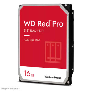 Disco duro Western Digital Red Pro NAS, WD161KFGX, 16TB, SATA, 7200rpm, 3.5", Cache 512MB.