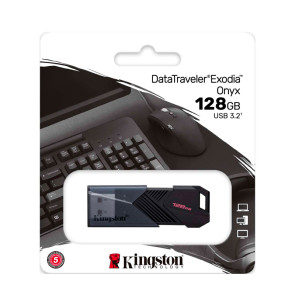 Memoria Flash USB Kingston DataTraveler Exodia Onyx, 128GB USB 3.2 Gen 1, Color Negro Mate