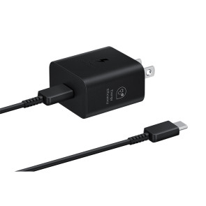 Adaptador de corriente Samsung Travel 25W+Cable, para dispositivos compatibles con USB-C.