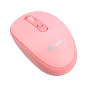 Mouse óptico inalámbrico Teros TE5075R, color Rosado, 1600 dpi, receptor USB.
