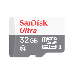 Memoria Flash SanDisk Ultra microSDHC, UHS-I, Class10, 32GB, incluye adaptador SD.