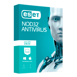 Software Eset NOD32 Anti-Virus Edicion 2023 para 5 PCs, Licencia 1 año.