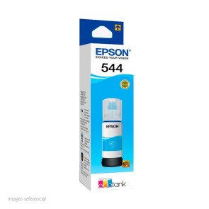 Botella de tinta EPSON T544220-AL, color Cian, contenido 65ml.
