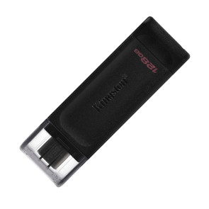 Memoria Flash USB Kingston DataTraveler 70, 128GB, USB-C 3.2 Gen1 presentación en colgador