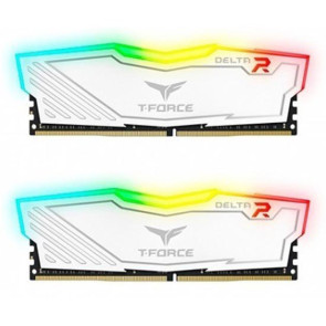 Memoria TEAMGROUP T-FORCE DELTA RGB 16GB (2 x 8GB) DDR4-3600MHz, CL18, 1.35V, RGB, Blanco